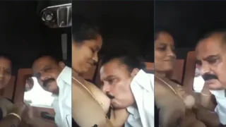 Horny Old Uncle and Aunty Fucking In Car Boobs Sucking Private MMS Viral Leak
